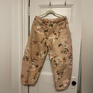 Floral Print Barrel Pants